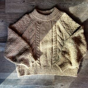 Universal Thread Cable Knit Sweater - Brown